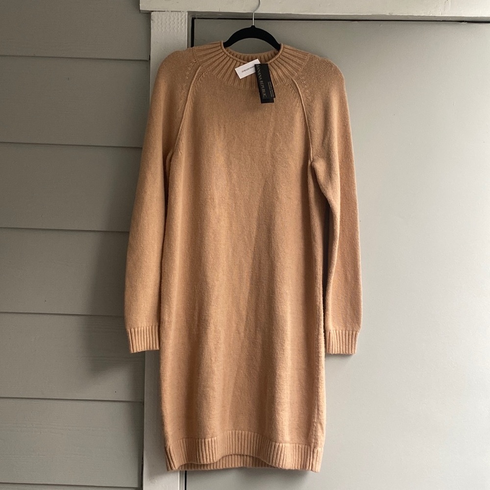 NWT banana republic mock neck beige sweater dress